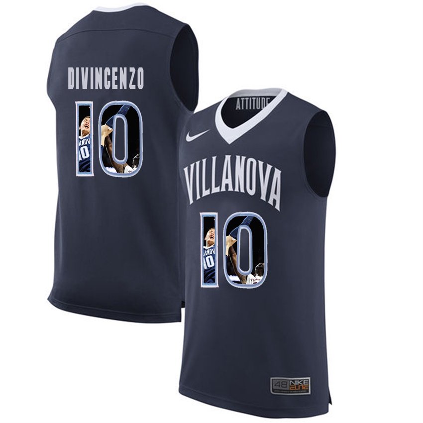 male villanova wildcats navy donte divincenzo college basketball player portrait jersey