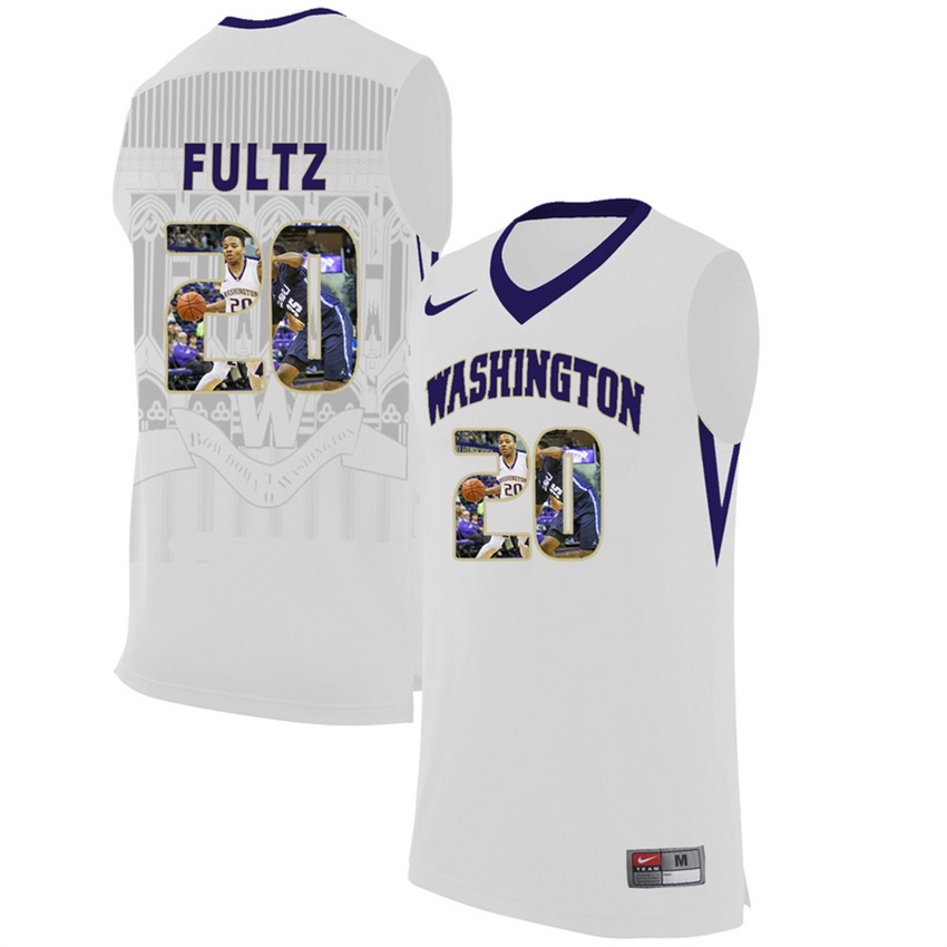male washington huskies white 20 markelle fultz ncaa basketball jersey with player pictorial