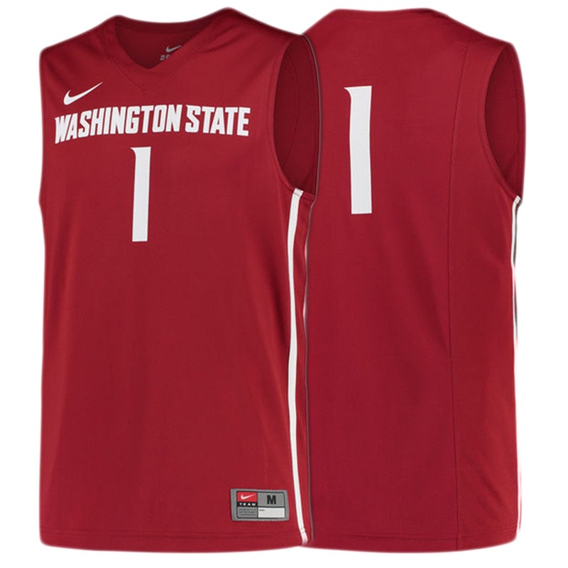 male washington state cougars crimson 1 basketball performance jersey