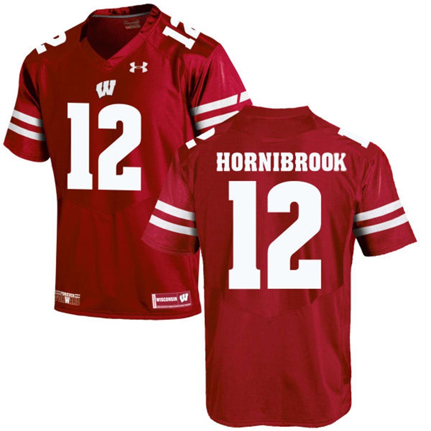 male wisconsin badgers red 12 alex hornibrook ncaa alumni football game jersey