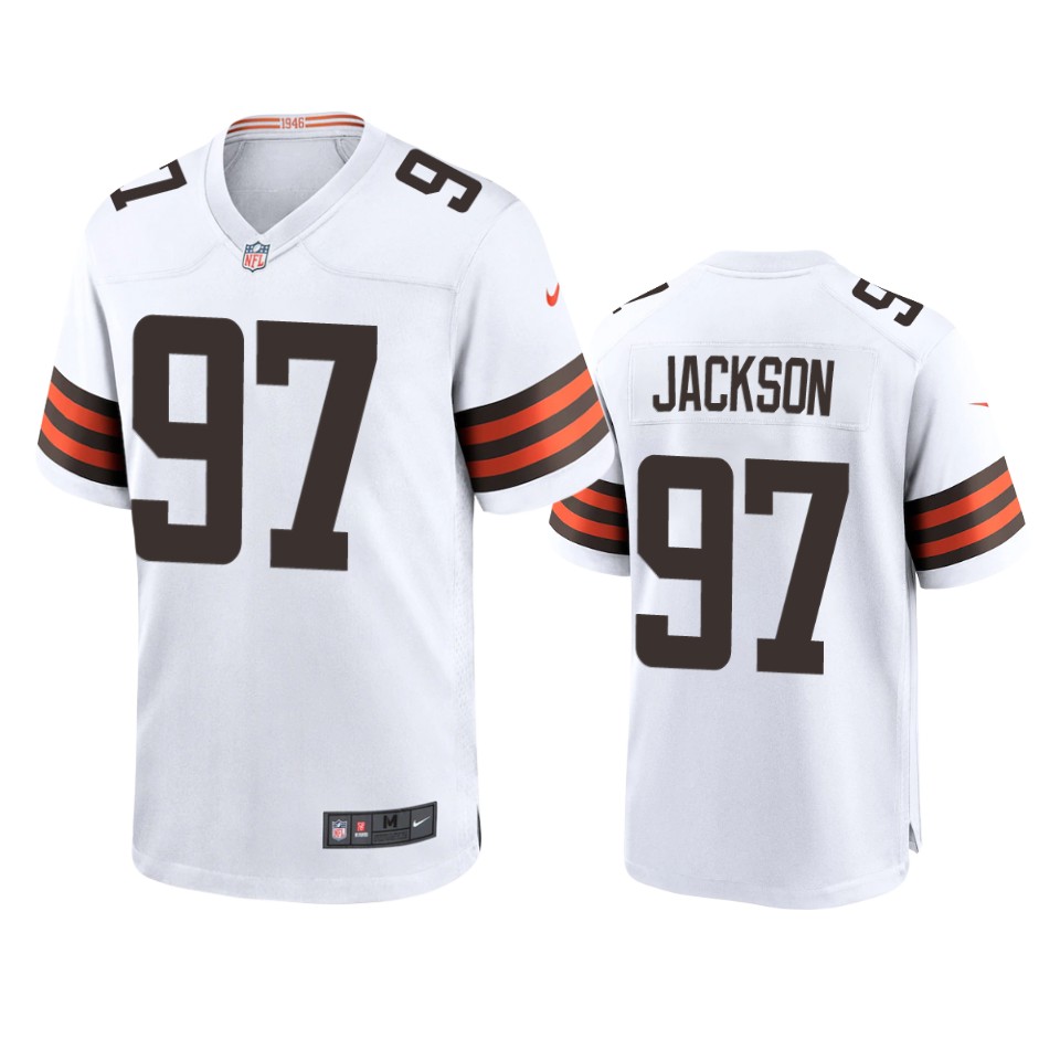 malik jackson browns white game jersey