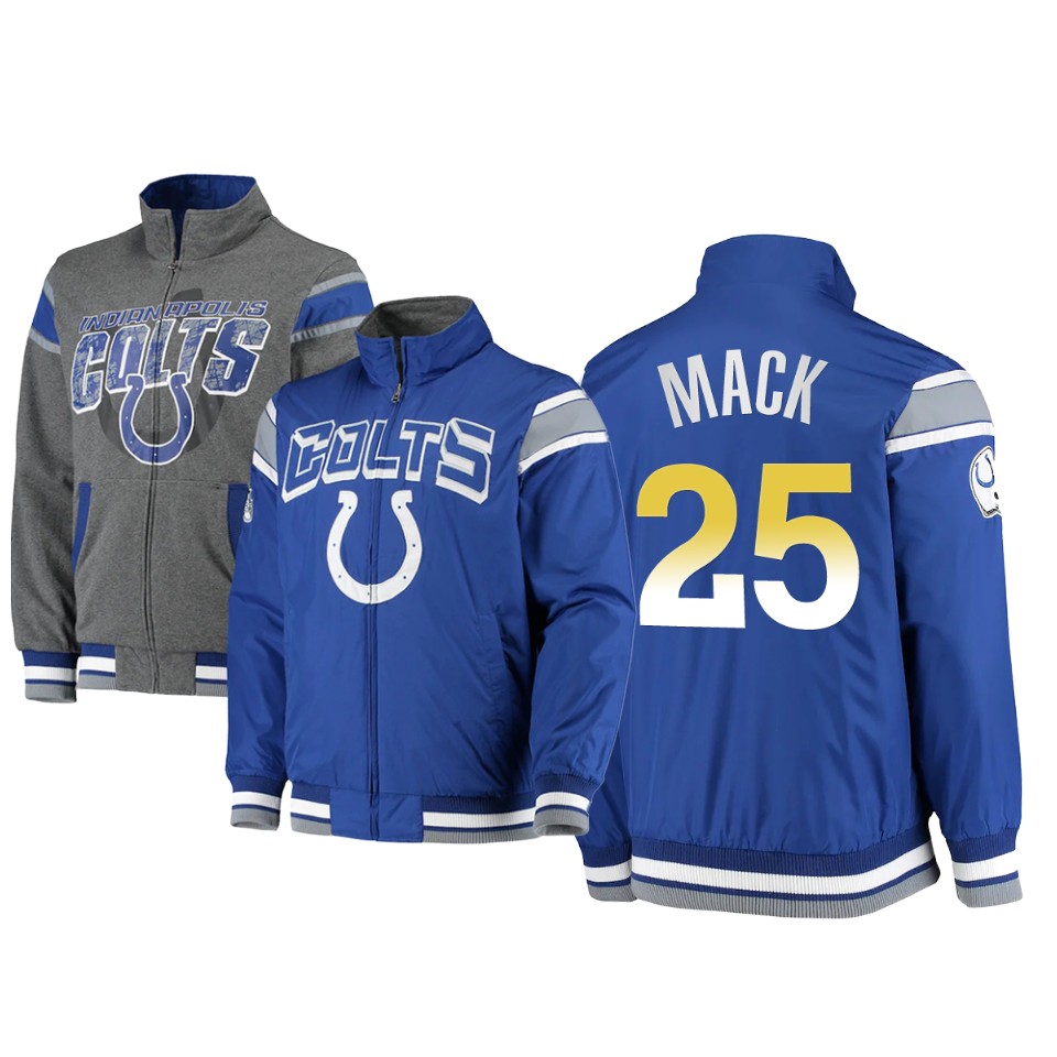 marlon mack colts royal charcoal offside reversible full zip jacket