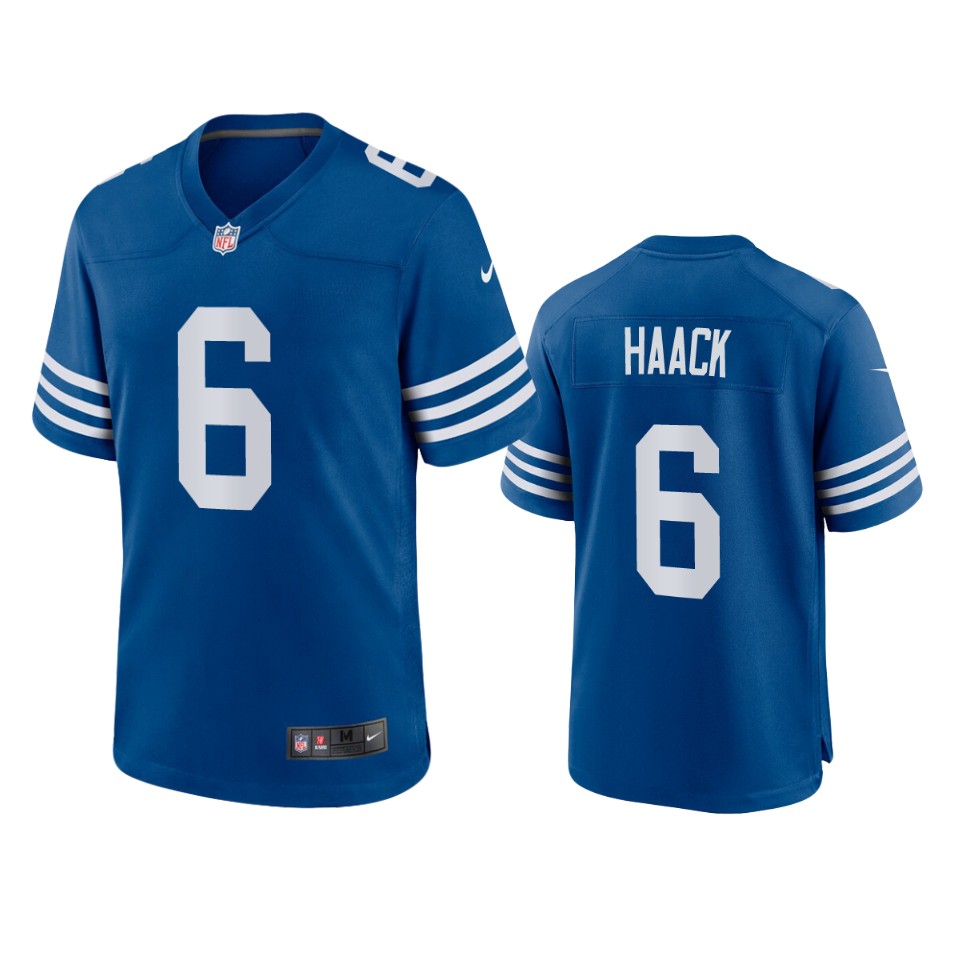 matt haack colts royal alternate game jersey