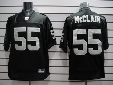 mcclain #55 oakland raiders 2010 rookie nfl football jersey (black-silver)