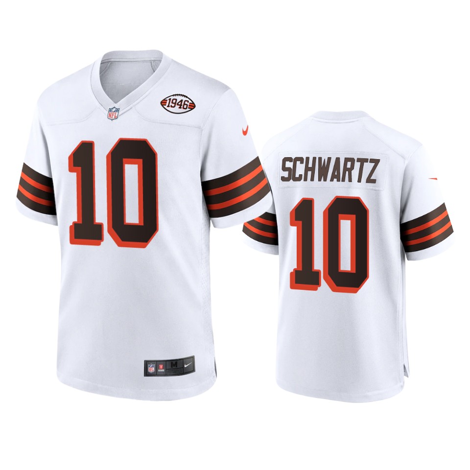 men's anthony schwartz browns white alternate game 1946 collection jersey