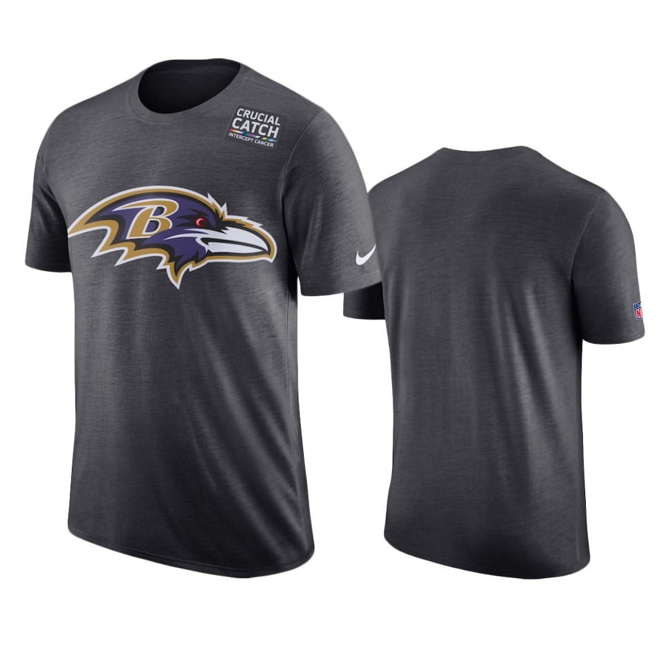 men's baltimore ravens anthracite crucial catch performance t shirt