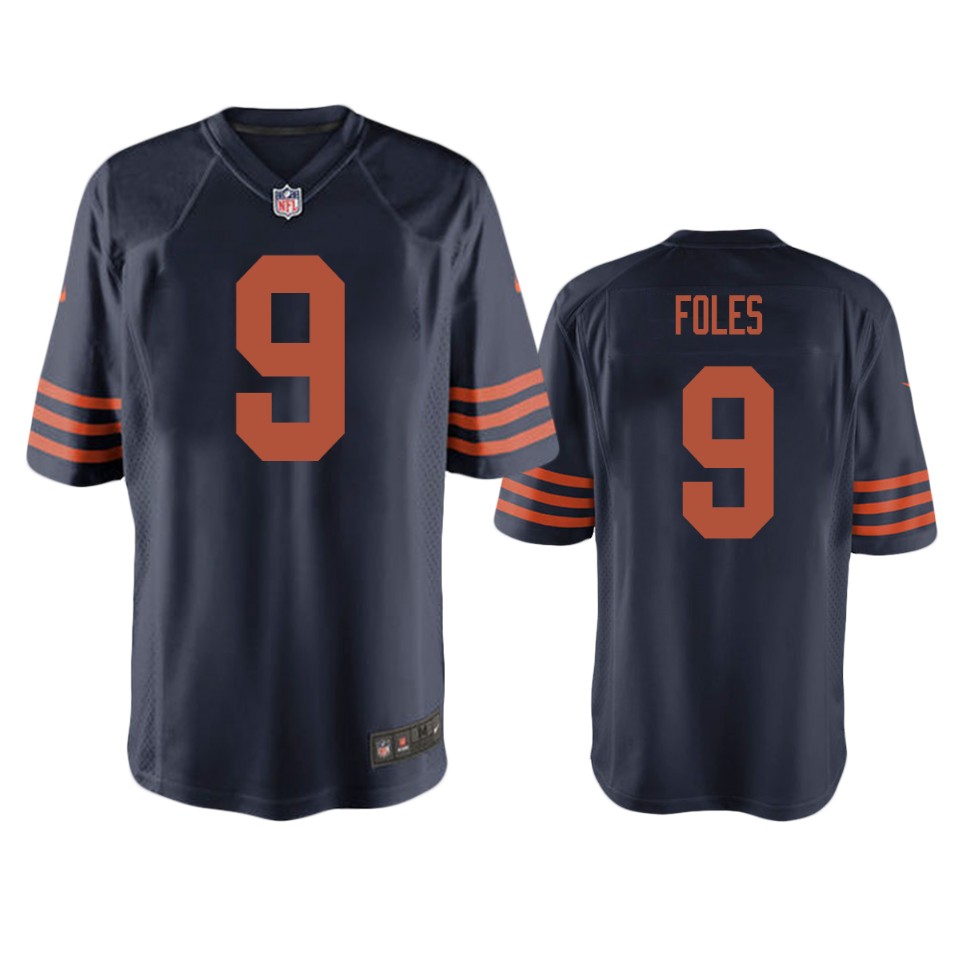 men's bears nick foles navy throwback jersey