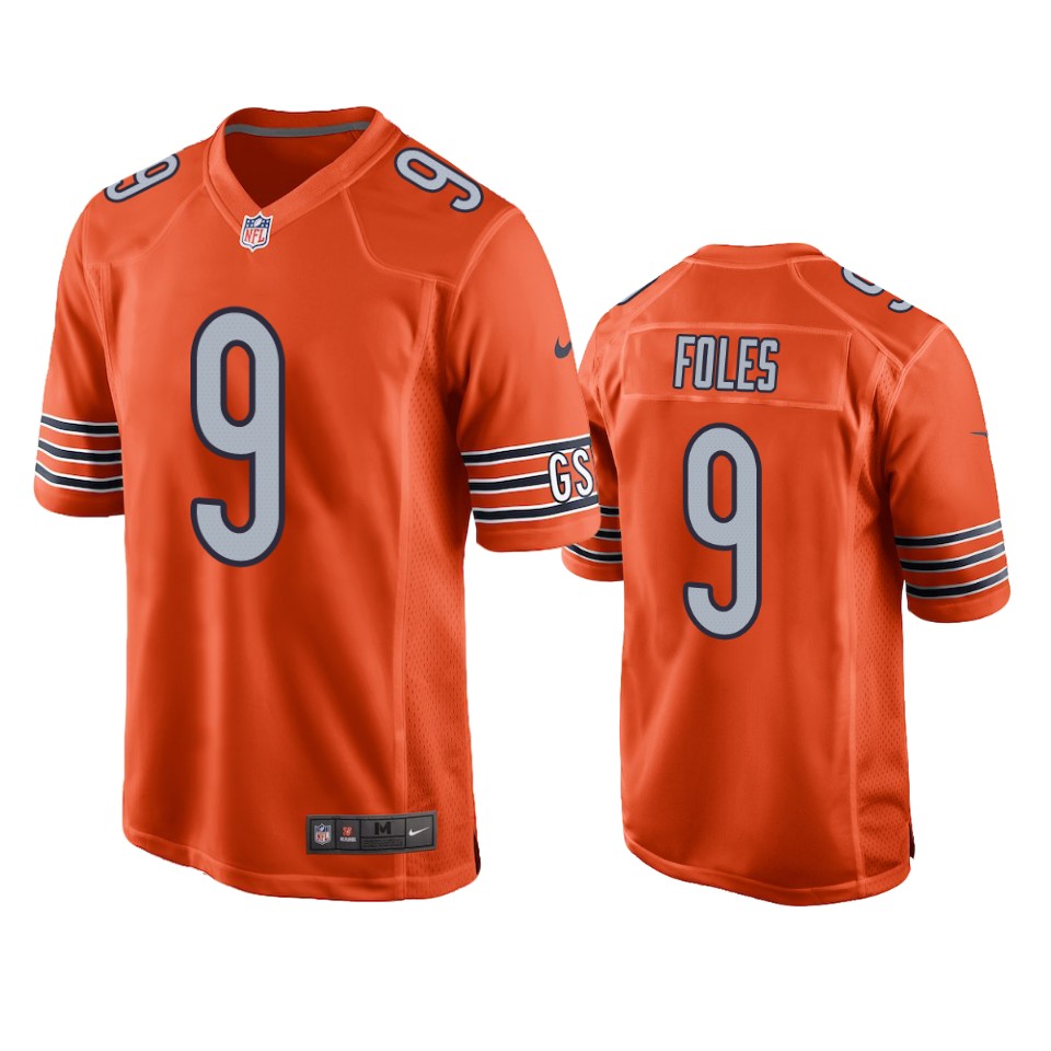 men's bears nick foles orange game jersey