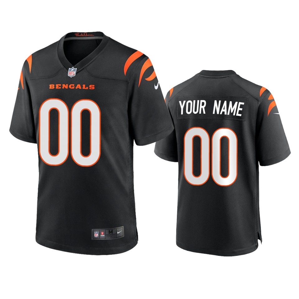 men's bengals custom black 2021 game jersey
