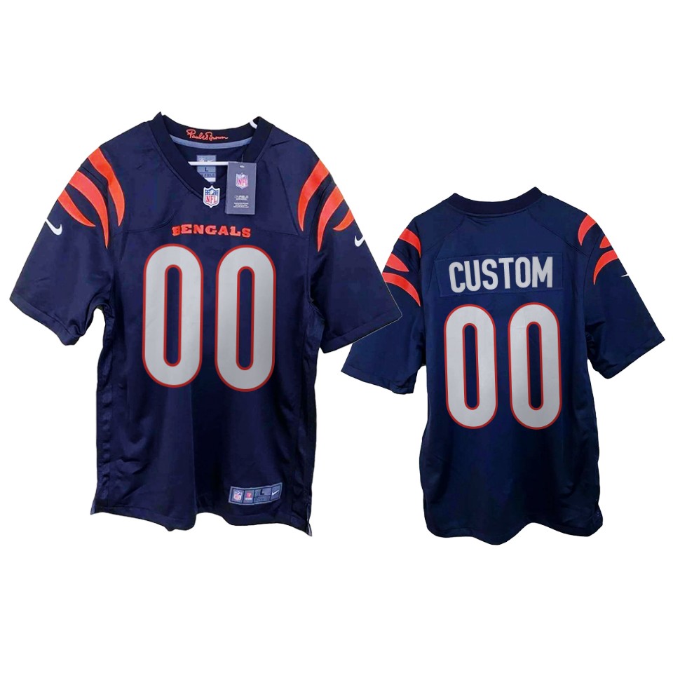 men's bengals custom navy 2021 game jersey