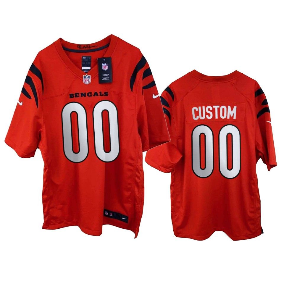 men's bengals custom orange 2021 game jersey