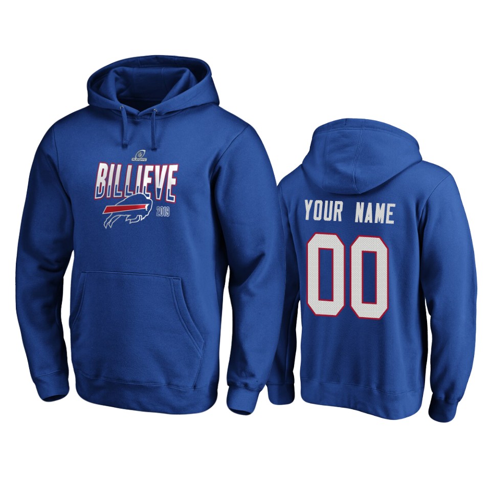 men's bills custom royal 2019 nfl playoffs hometown checkdown pullover hoodie