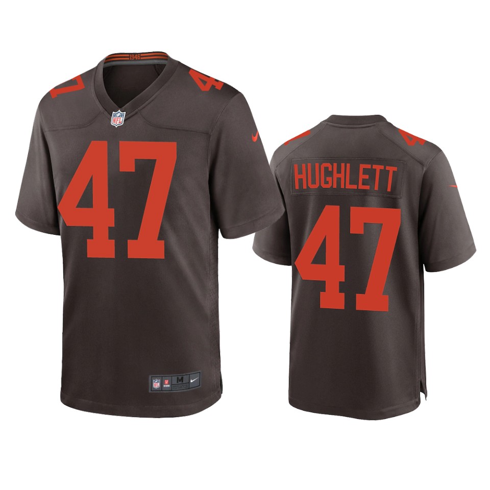 men's browns charley hughlett brown 2020 alternate game jersey