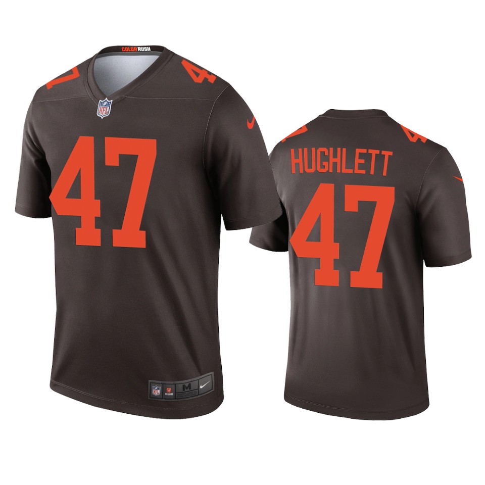 men's browns charley hughlett brown 2020 alternate legend jersey