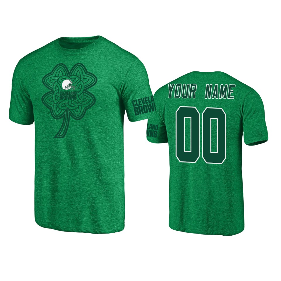 men's browns custom heathered kelly green st. patrick's day paddy's pride t shirt