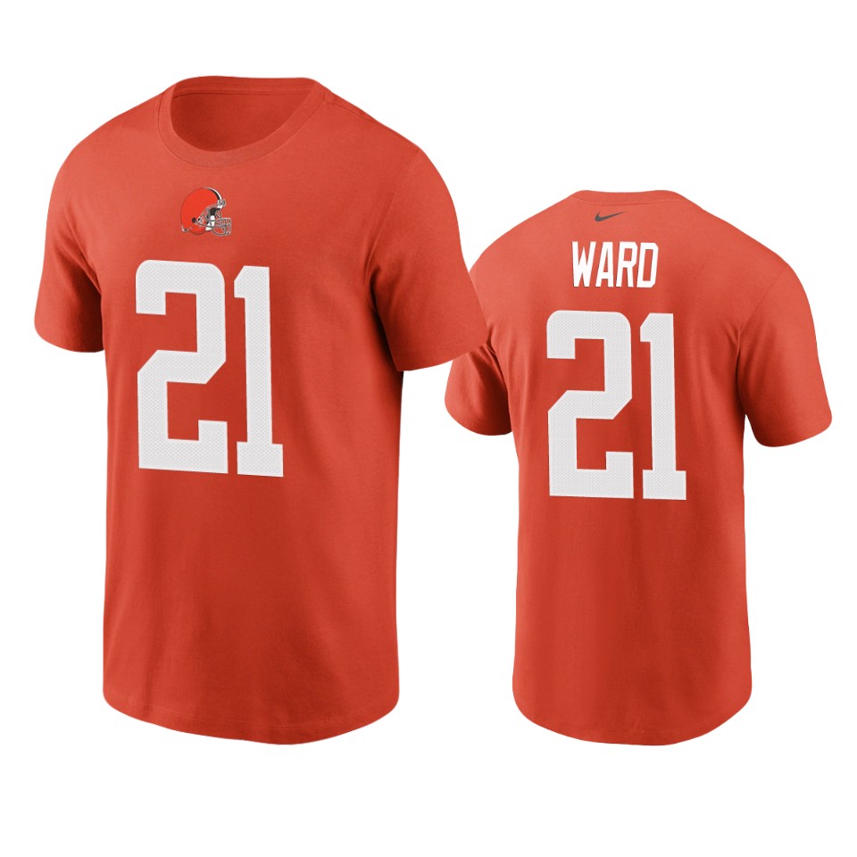 men's browns denzel ward nikeorange t shirt