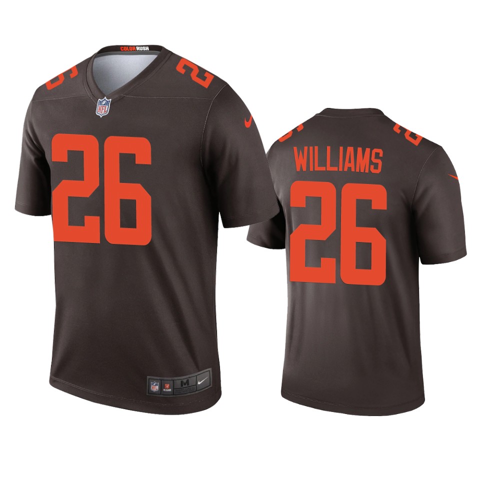 men's browns greedy williams brown 2020 alternate legend jersey