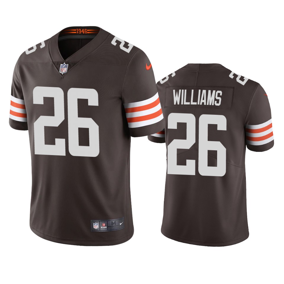 men's browns greedy williams brown 2020 vapor limited jersey