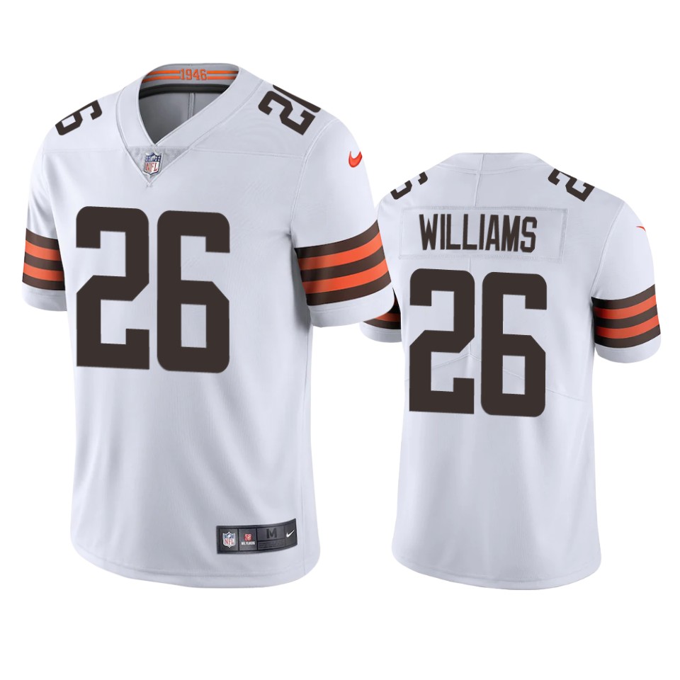 men's browns greedy williams white 2020 vapor limited jersey