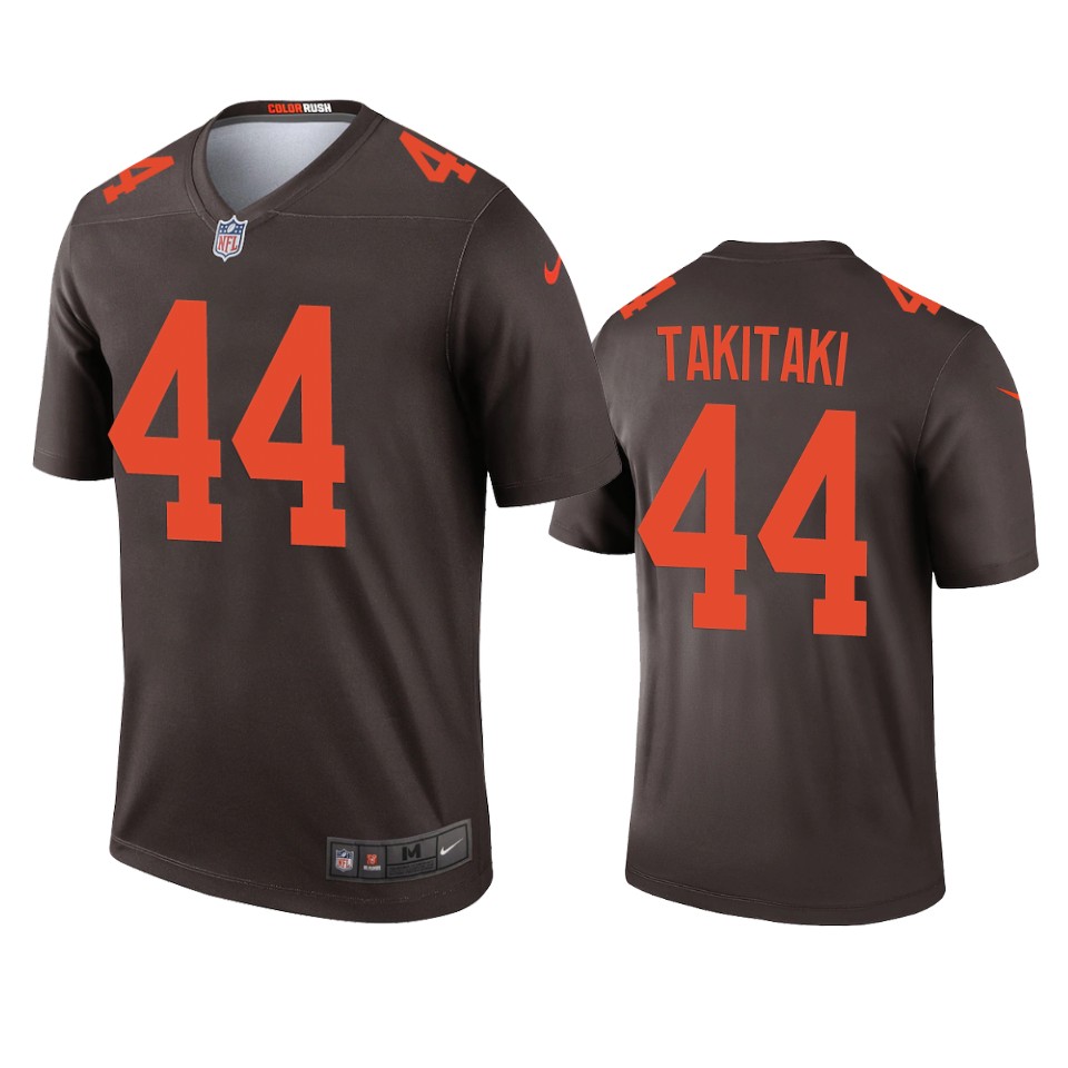 men's browns sione takitaki brown 2020 alternate legend jersey