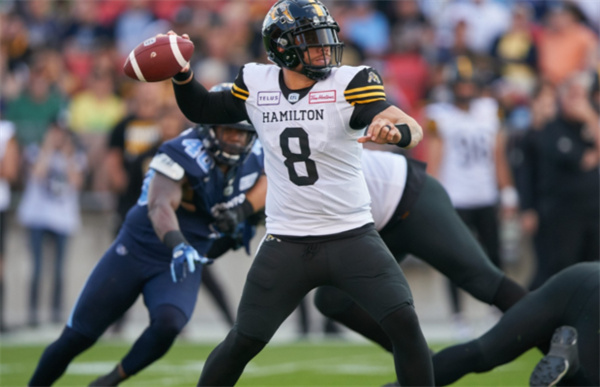 men's cfl hamilton tiger-cats custom 2019 new era white away football jersey_副本