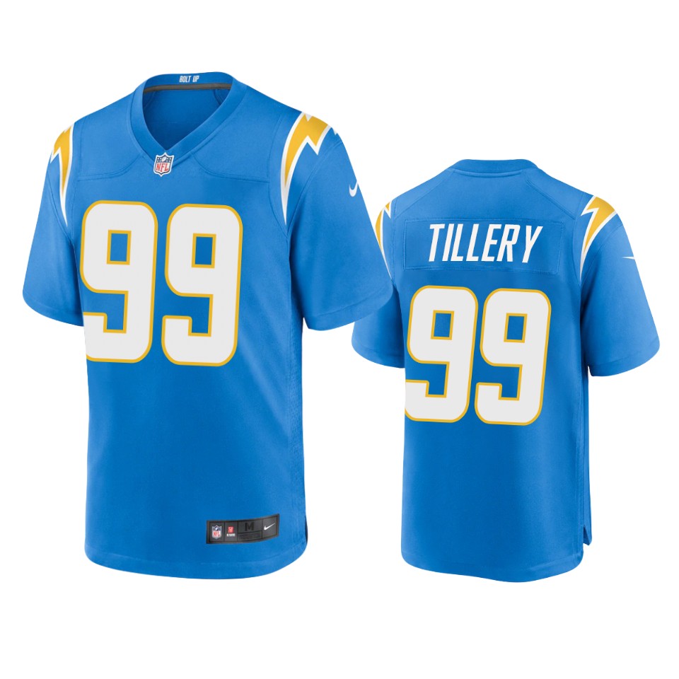 men's chargers jerry tillery powder blue 2020 game jersey