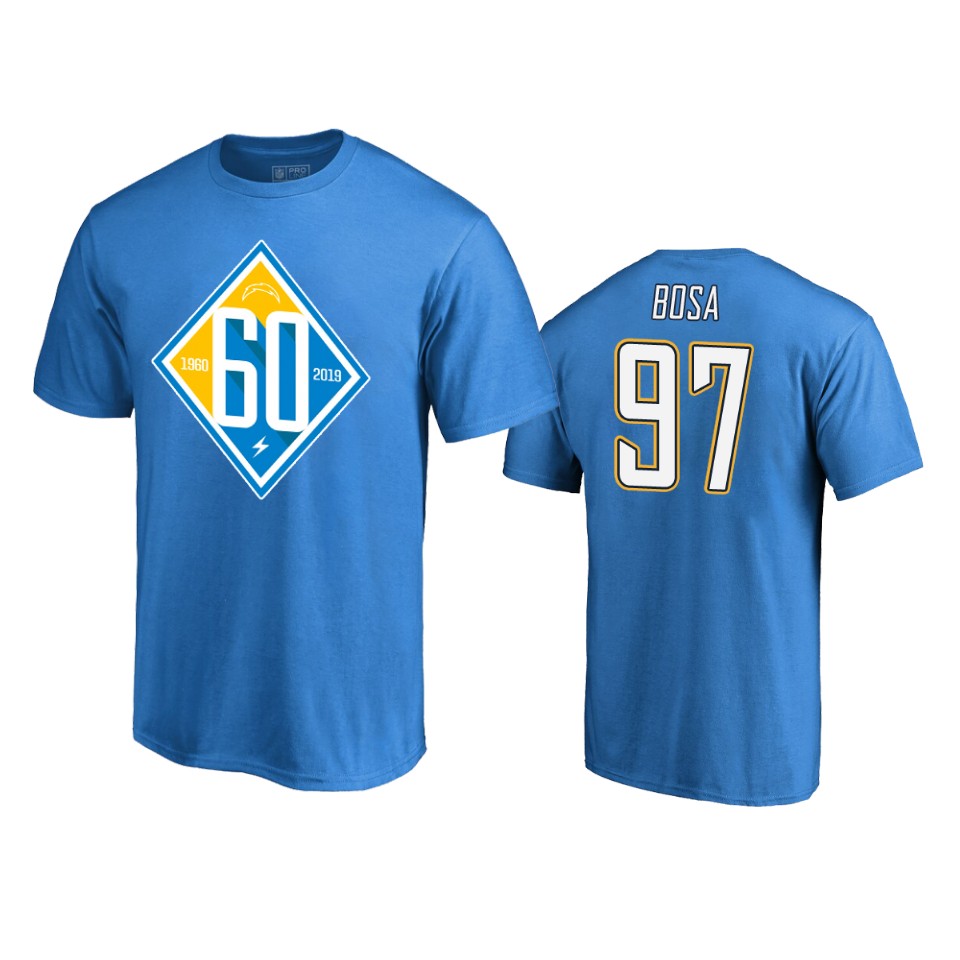 men's chargers joey bosa light blue 60th anniversary t shirt
