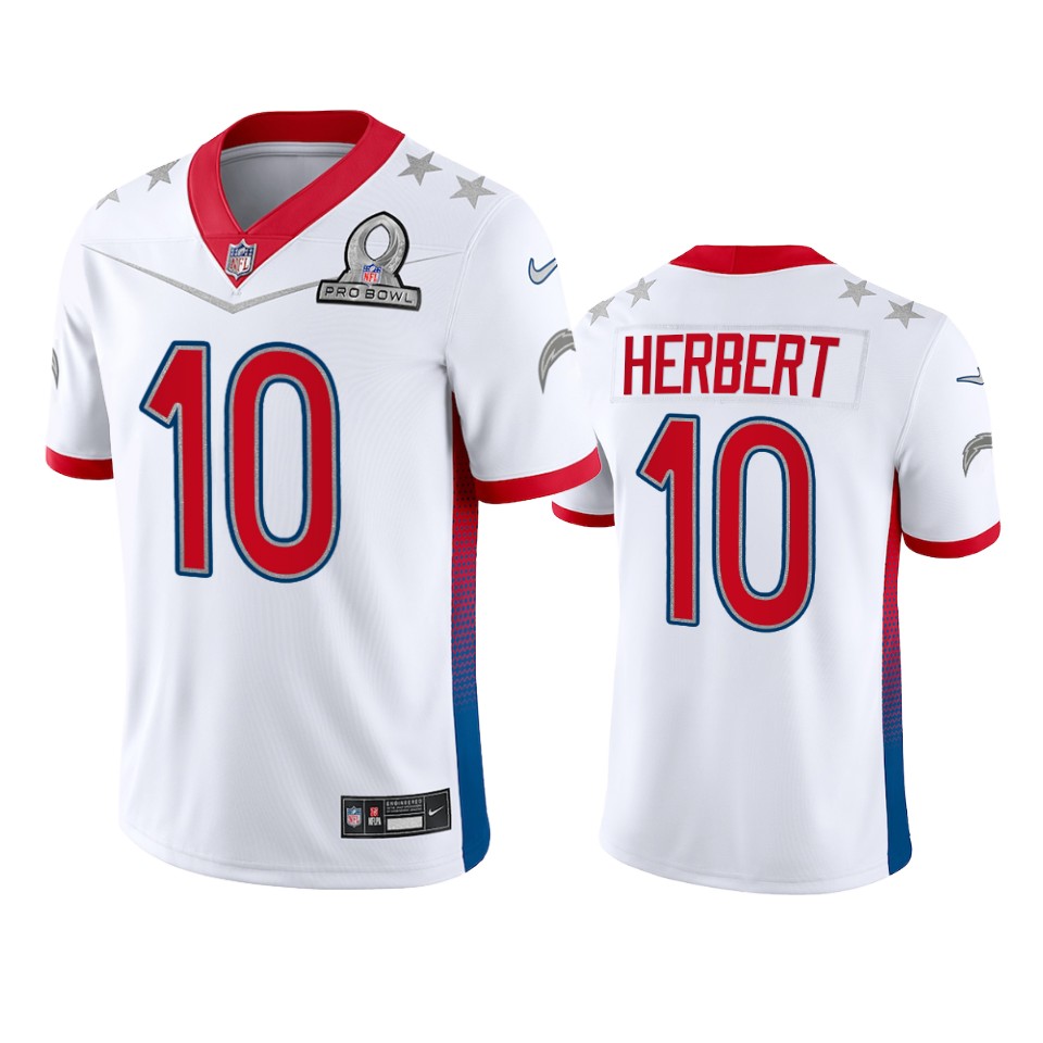 men's chargers justin herbert white game 2022 afc pro bowl jersey 0a