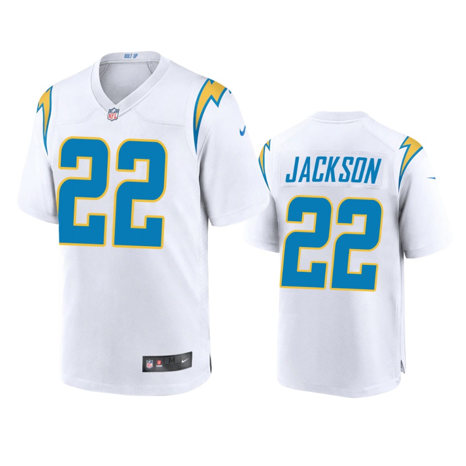 men's chargers justin jackson white 2020 game jersey