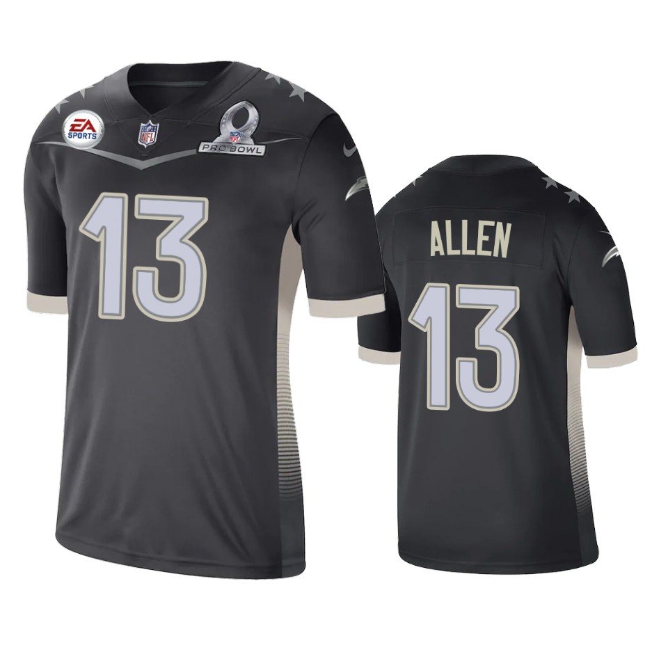 men's chargers keenan allen anthracite 2021 afc pro bowl game jersey
