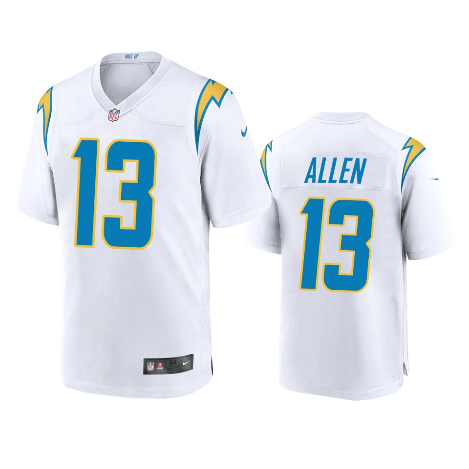 men's chargers keenan allen white 2020 game jersey