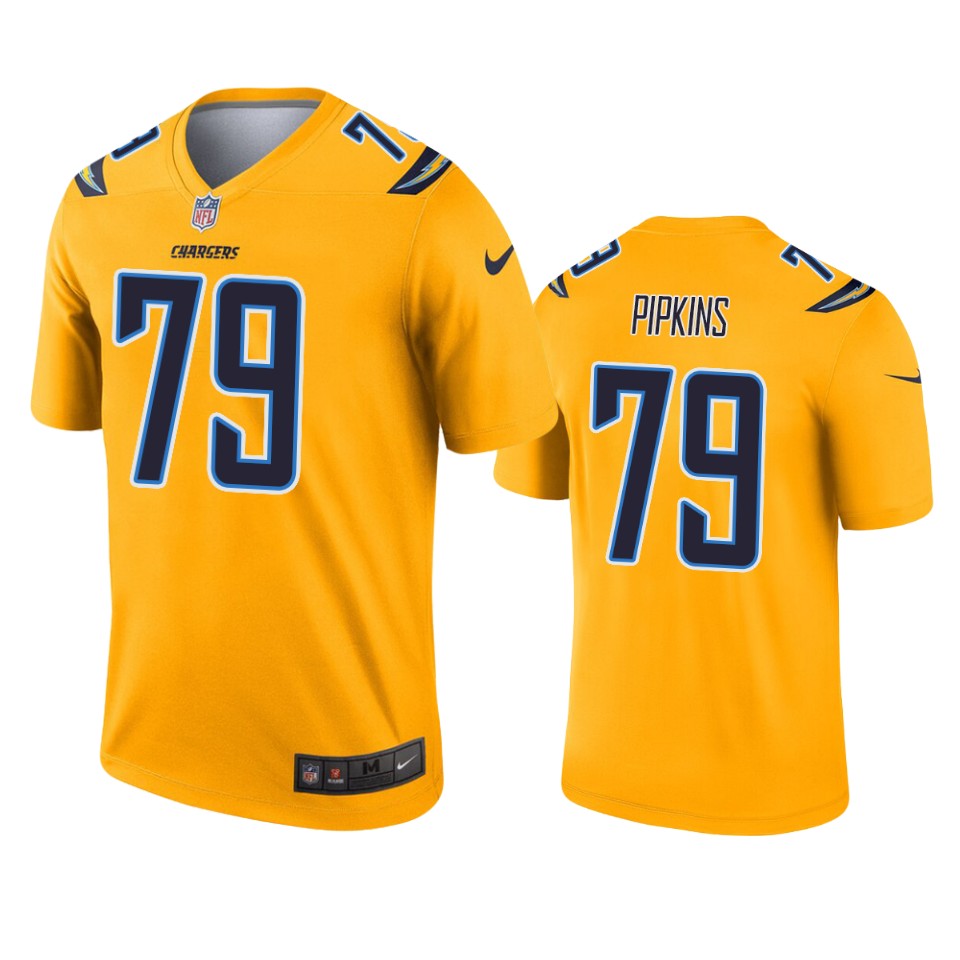 men's chargers trey pipkins gold inverted legend jersey