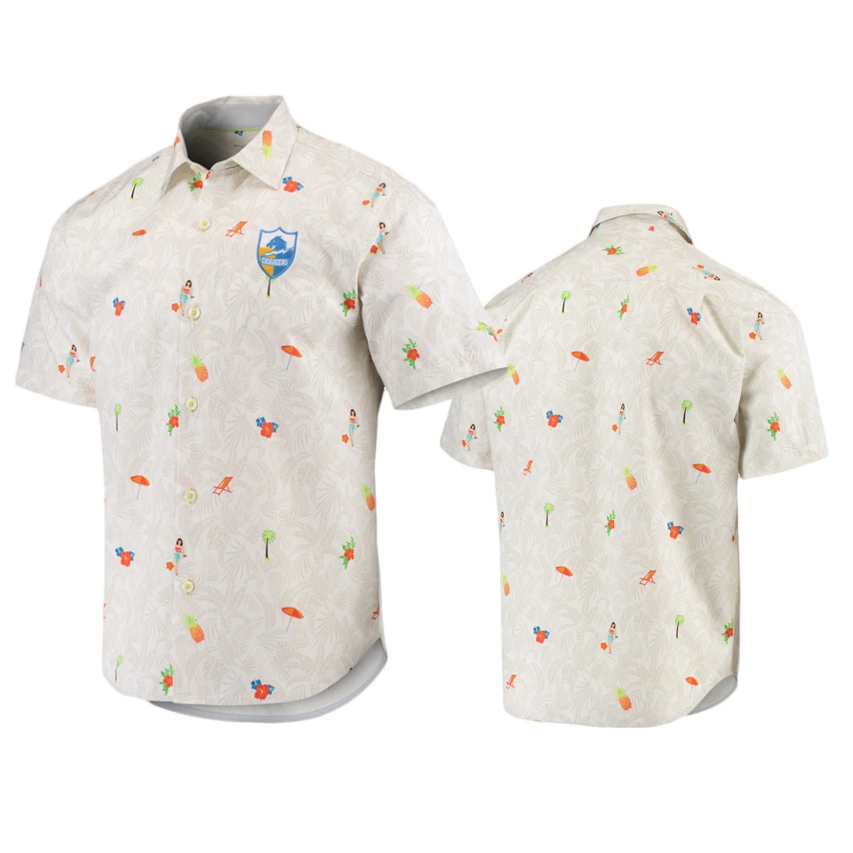 men's chargers white beach cation throwback shirt