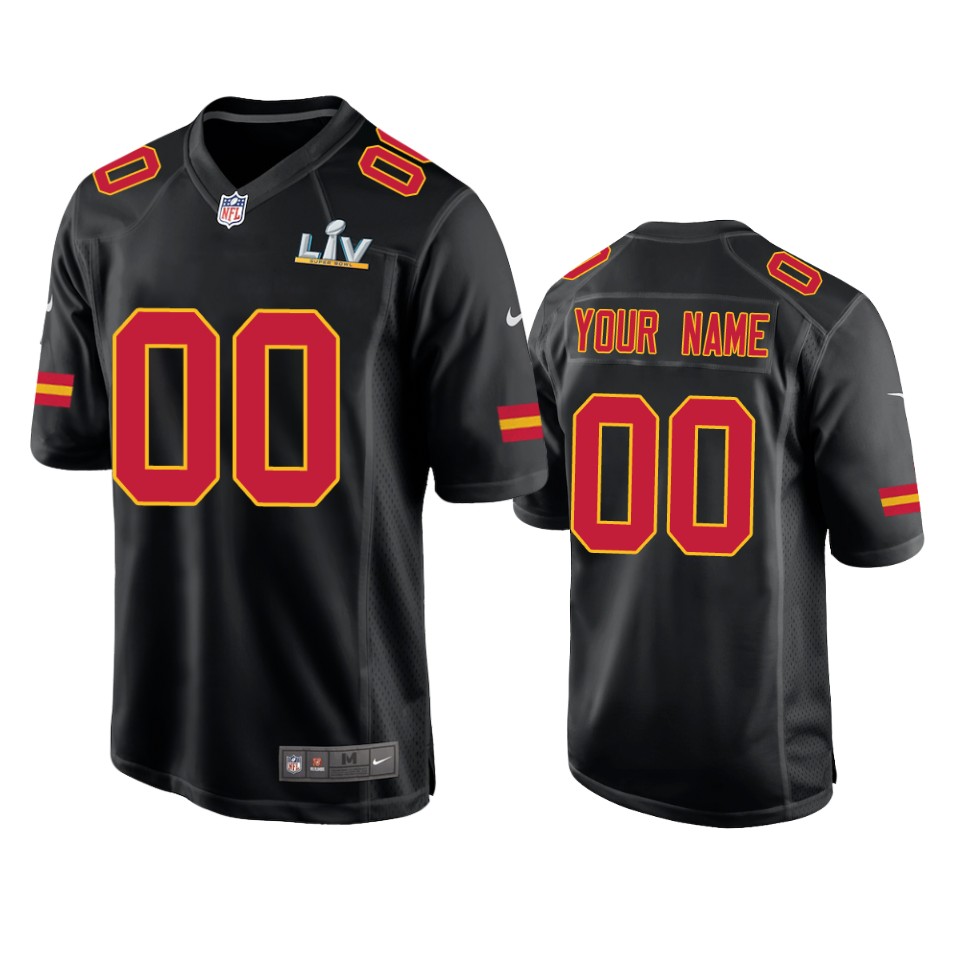 men's chiefs custom black super bowl lv game fashion jersey