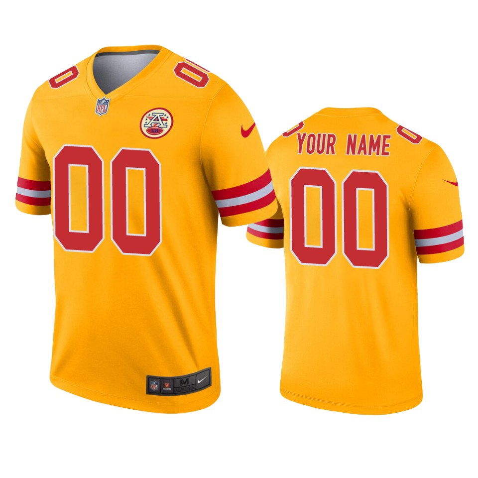 men's chiefs custom gold inverted legend jersey
