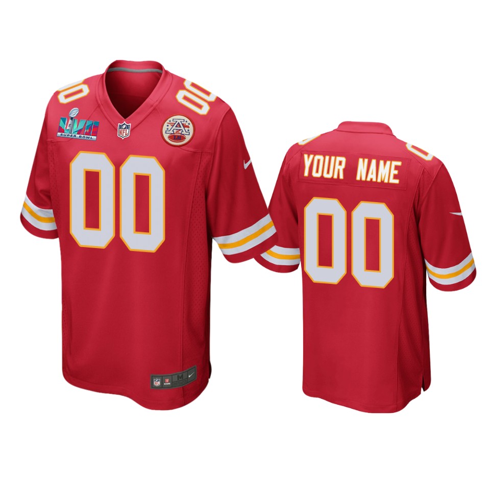 men's chiefs custom red super bowl lvii game jersey