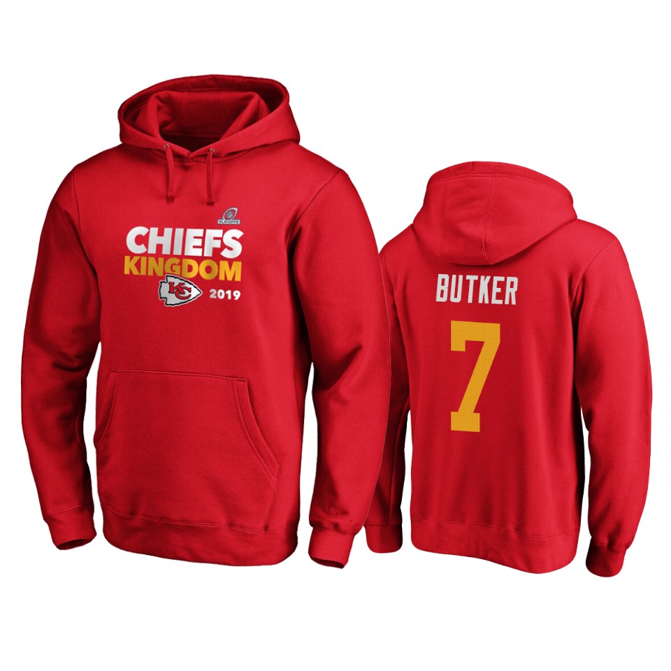 men's chiefs harrison butker red 2019 nfl playoffs bound hometown checkdown pullover hoodie