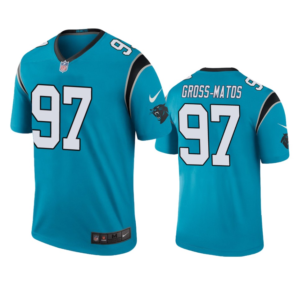 men's color rush legend panthers yetur gross matos blue jersey