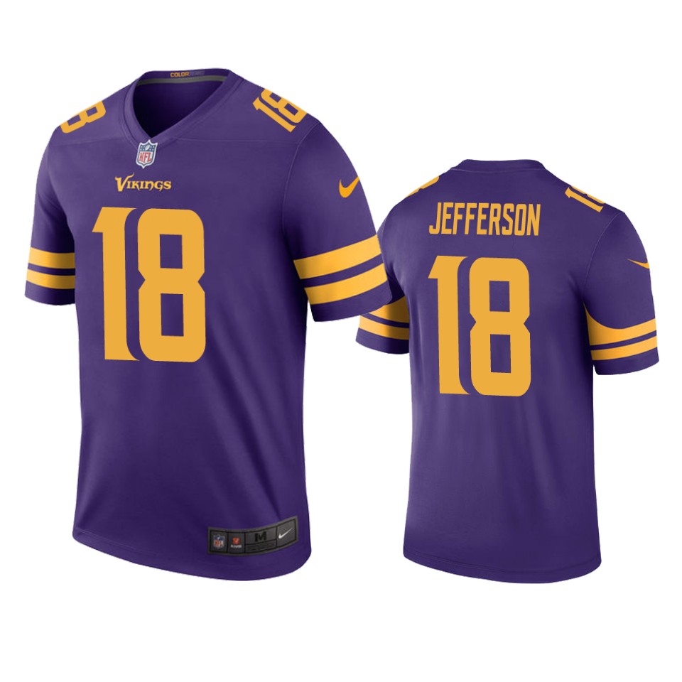 men's color rush legend vikings justin jefferson purple jersey