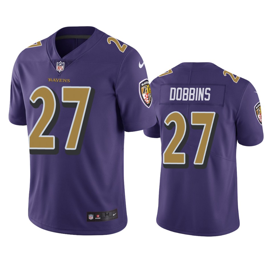 men's color rush limited j.k. dobbins ravens purple jersey
