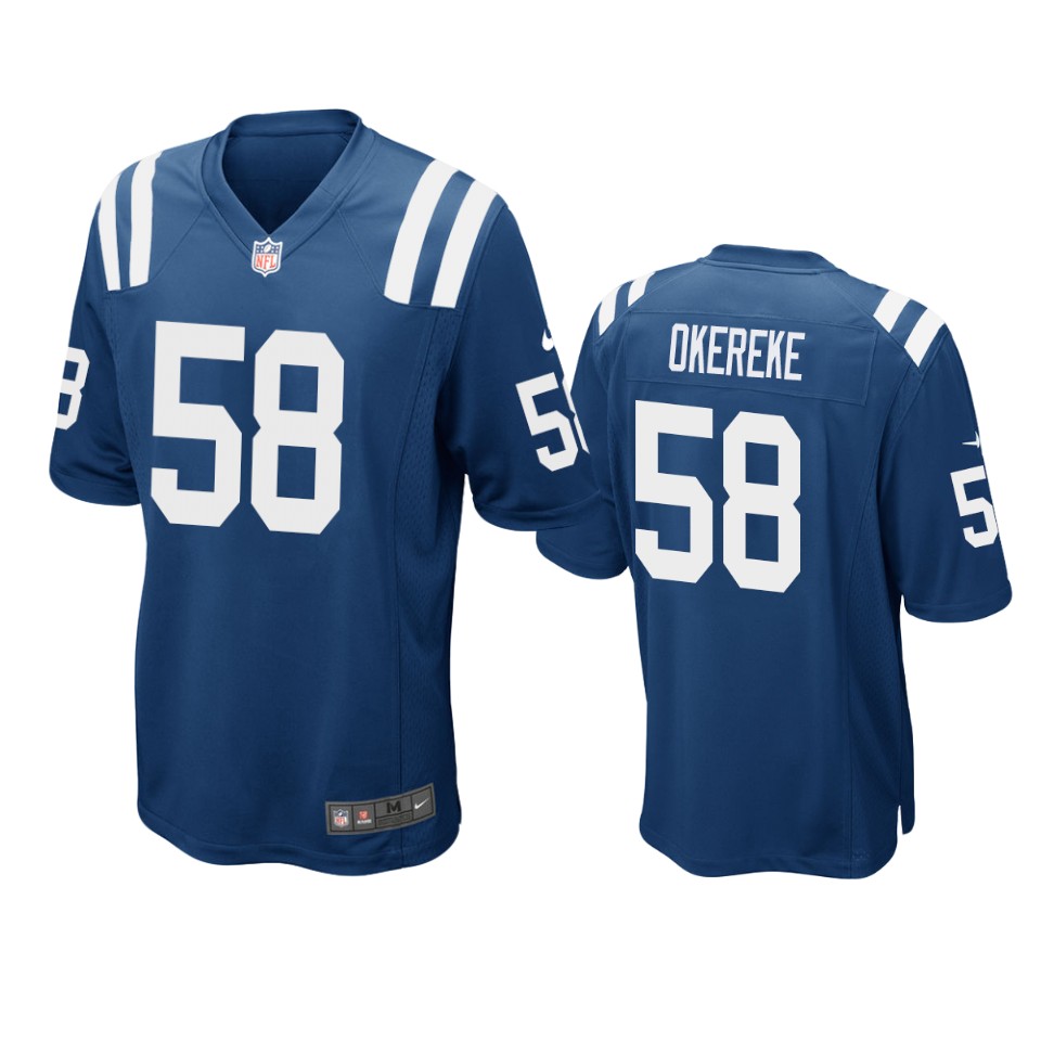 men's colts bobby okereke royal game jersey