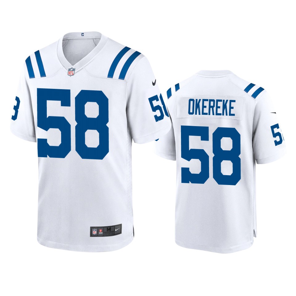 men's colts bobby okereke white 2020 game jersey