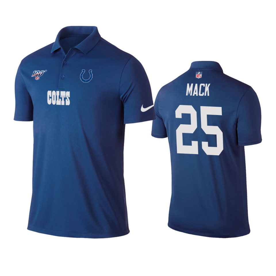 men's colts marlon mack royal 100th season polo