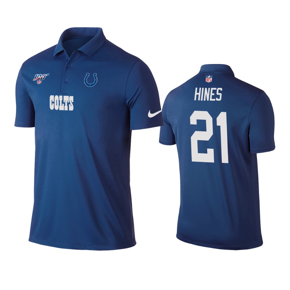 men's colts nyheim hines royal 100th season polo