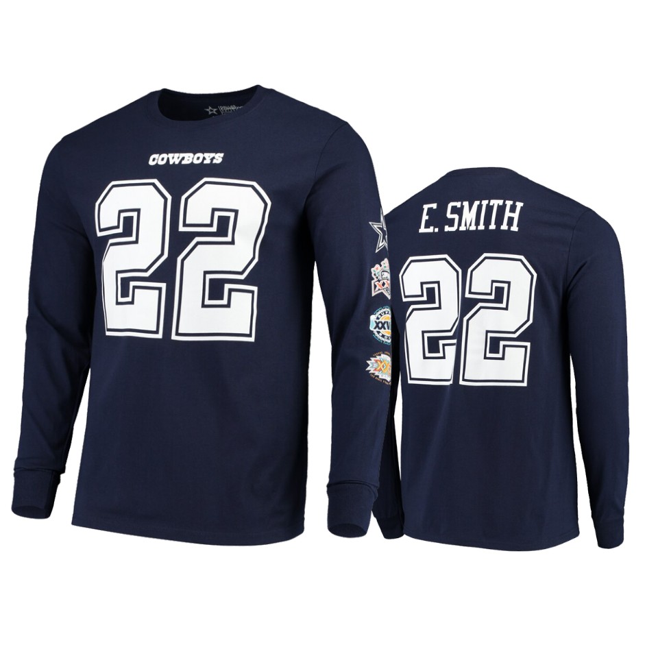 men's cowboys emmitt smith navy super bowl t shirt