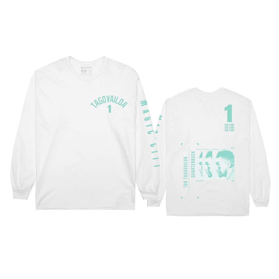 men's dolphins tua tagovailoa white player graphic long sleeve t shirt