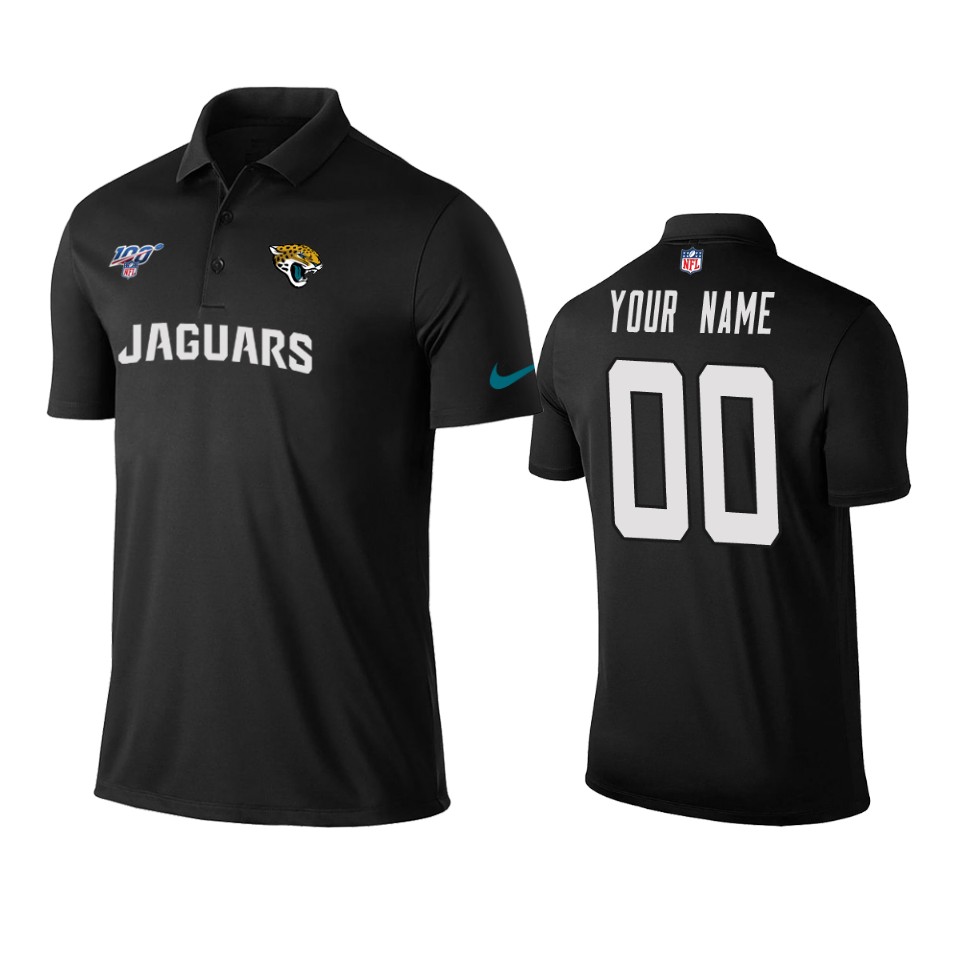 men's jaguars custom black 100th season polo
