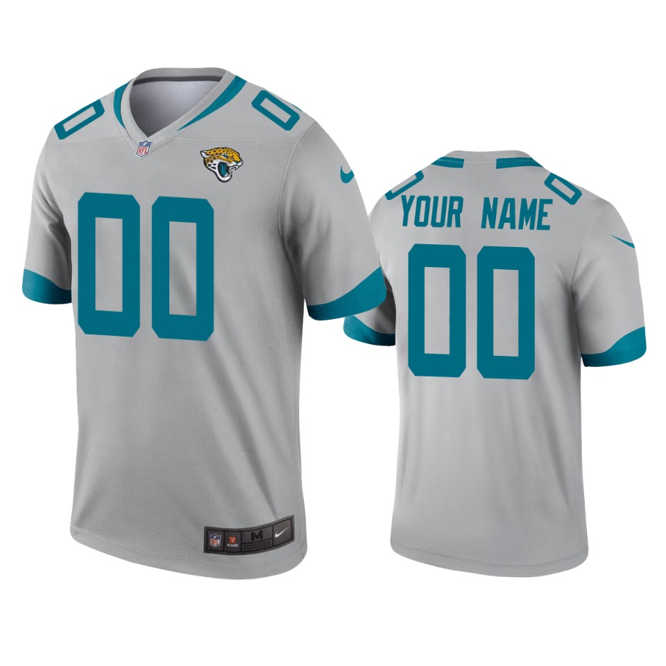 men's jaguars custom silver inverted legend jersey