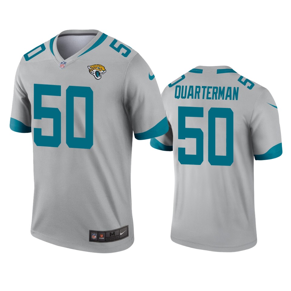 men's jaguars shaquille quarterman silver inverted legend jersey