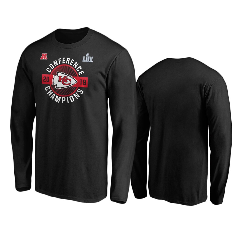 men's kansas city chiefs black 2019 afc champions end zone long sleeve t shirt